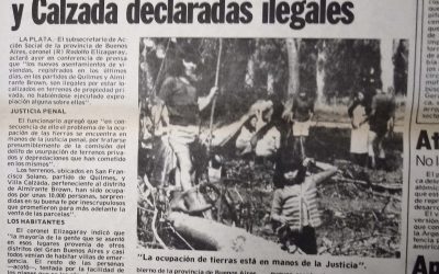 Pasado y presente de las tomas de tierras en el Gran Buenos Aires